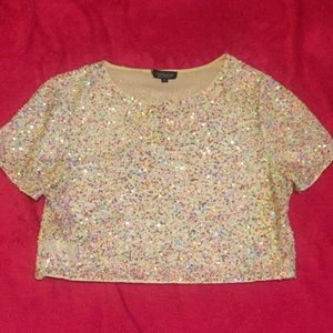 TOPSHOP Glitter Crop Top